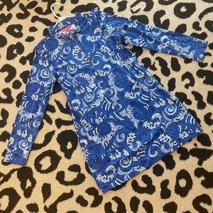Womens long sleeve Blue and White Lilly Pulitzer Dress. Never worn.